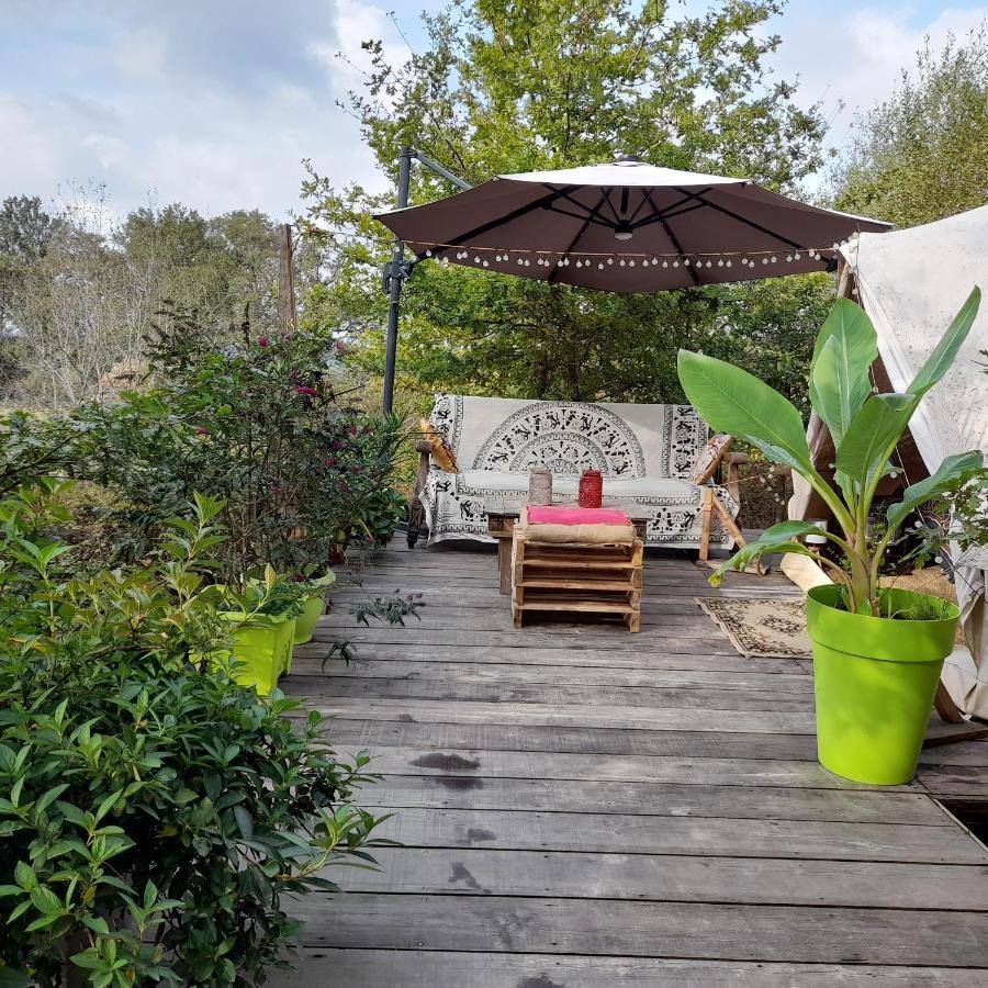 Tente Safari Lodge Dans Foret Luxuriante Vielle-Tursan Bagian luar foto